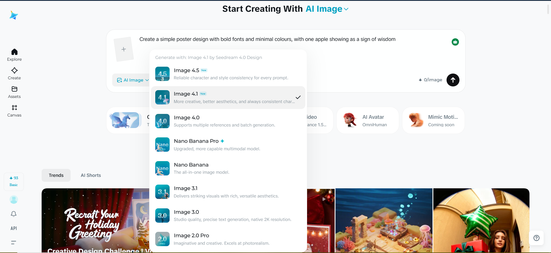 Selectați un model pe Dreamina pentru a genera un poster de design minimalist
