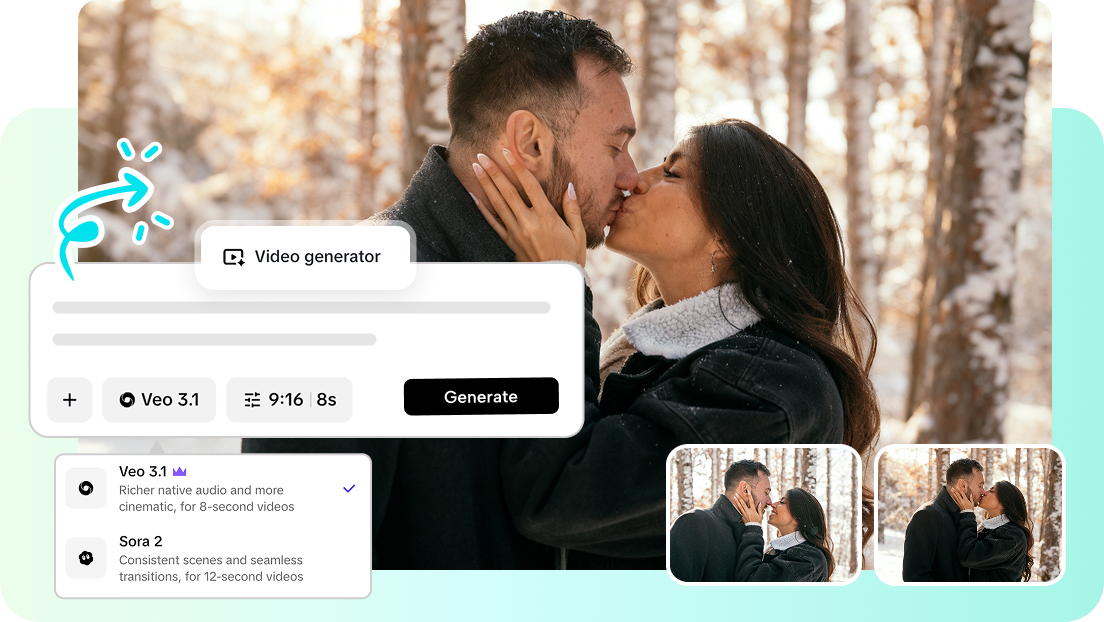 Modele wideo w Pippit do tworzenia filmów całujących się