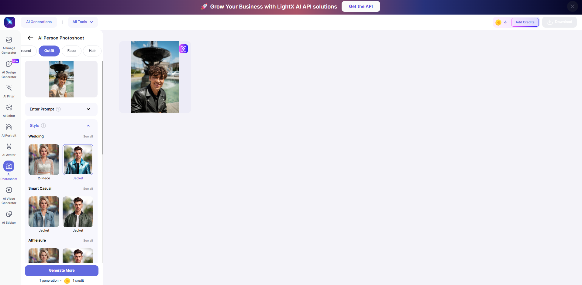 Rozhraní LightX - snadno použitelný editor fotografií oblečení