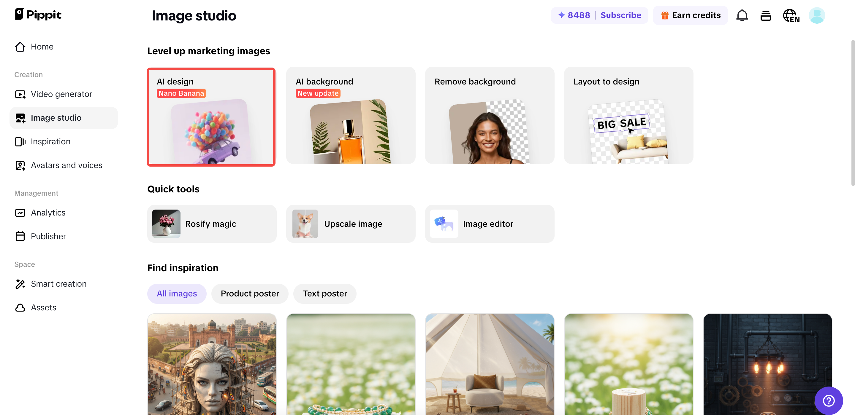 Abra a ferramenta de design AI