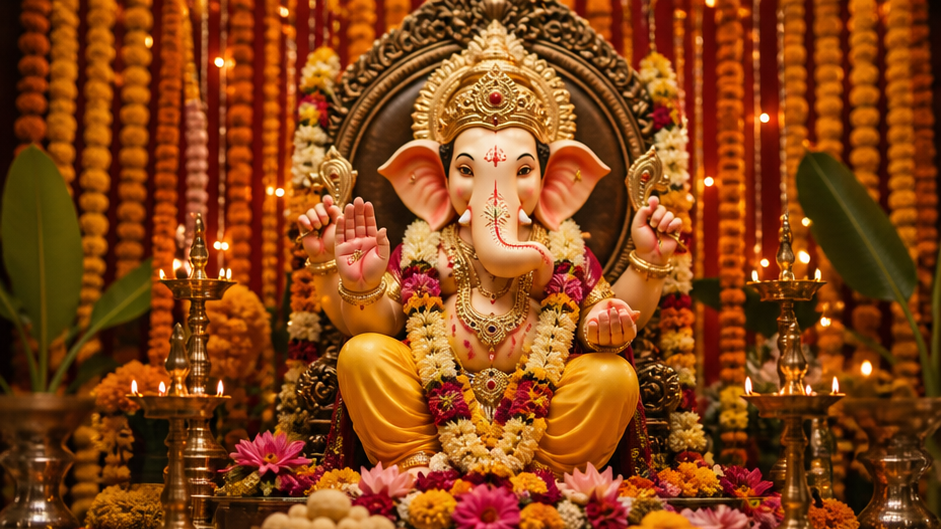 Ganesh Chaturthi CapCut Template original 16:9 cover visual