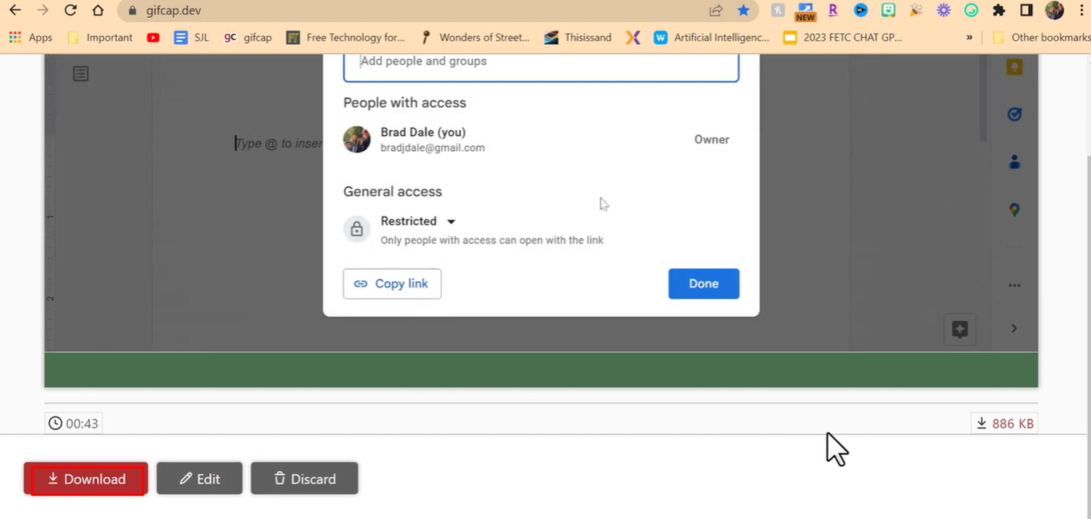 Uložení snímání GIF do zařízení