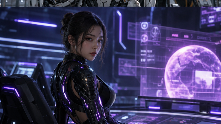 AI Mecha Girl Generator prompt 2 original 16:9 visual