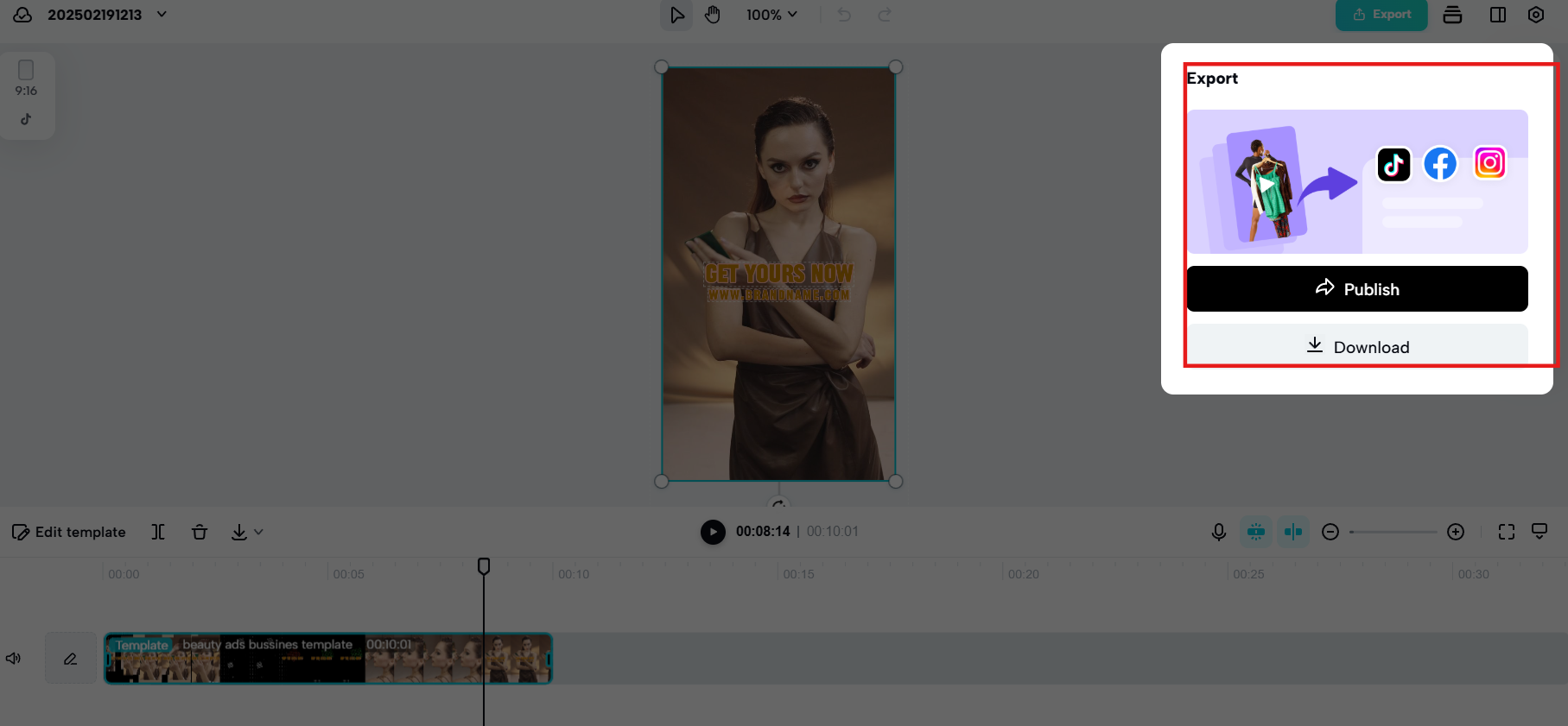 Opções de exportação