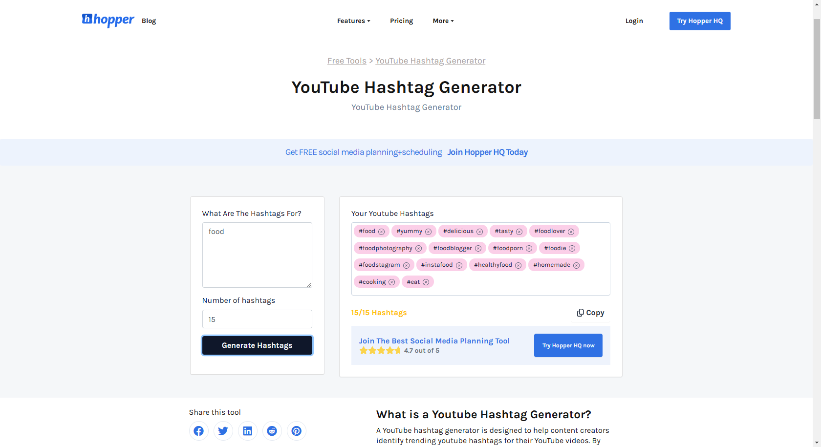 Hopper HQ YouTube-Hashtag-Generator