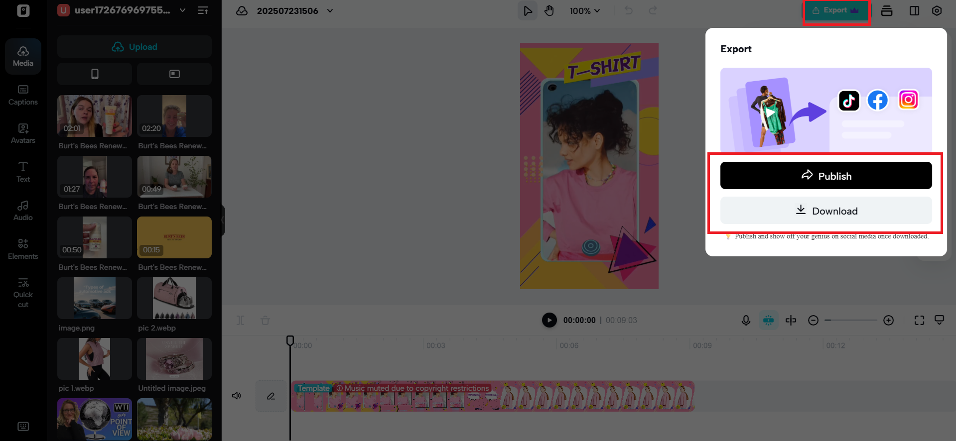 Export your video