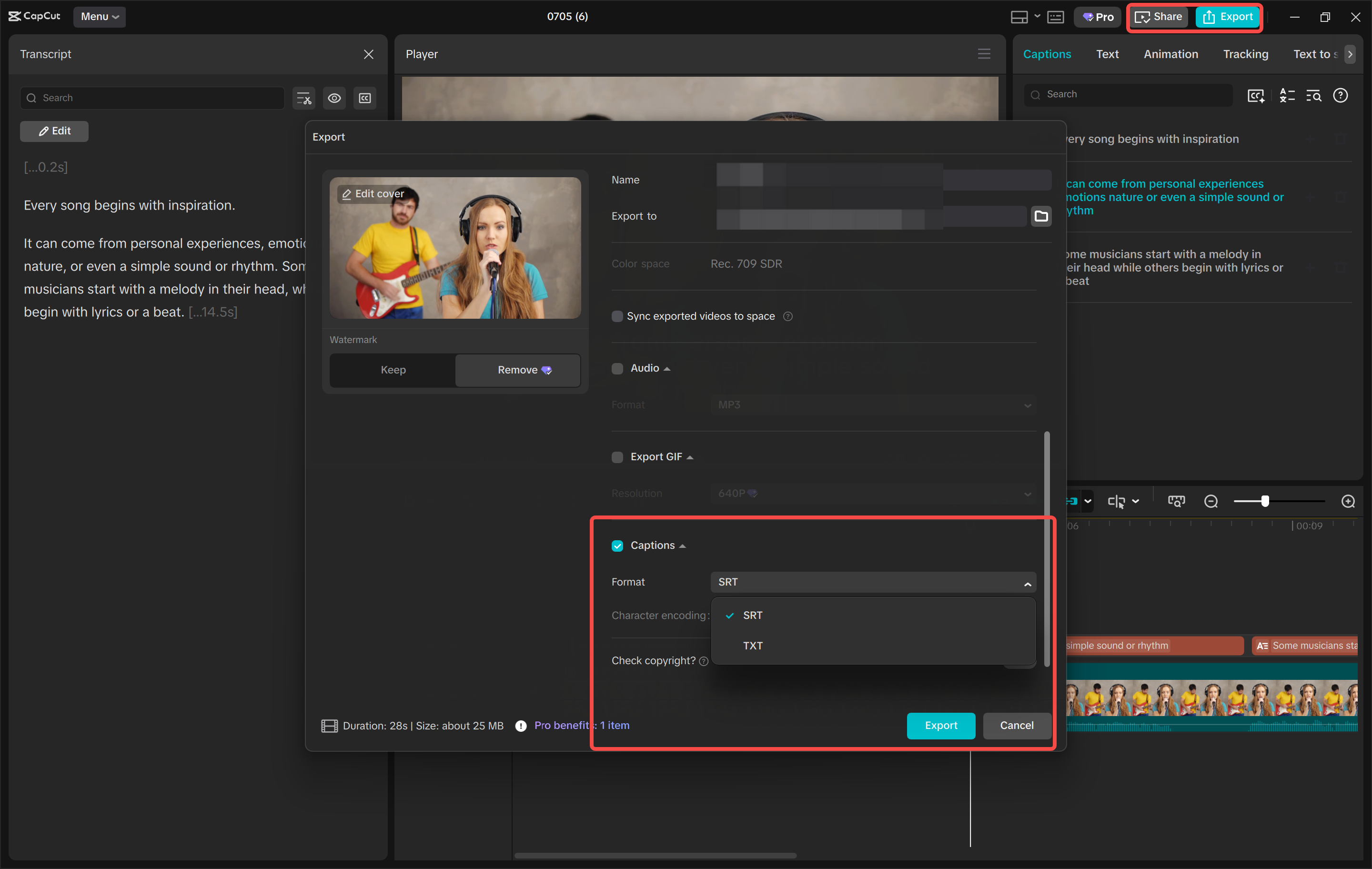 Exportieren eines kurzen Videos aus dem CapCut Desktop-Video-Editor