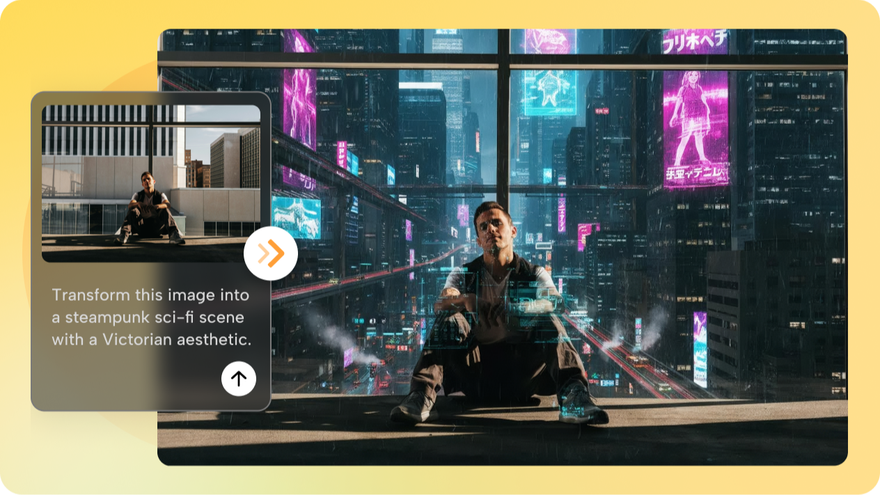 Funcția "Imagine AI" a Dreaminei pentru imagini SF