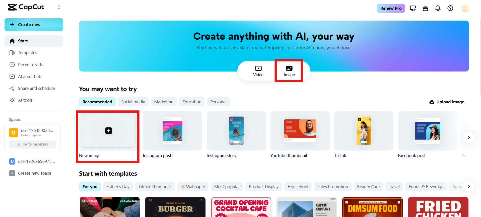 Începeți un proiect nou.