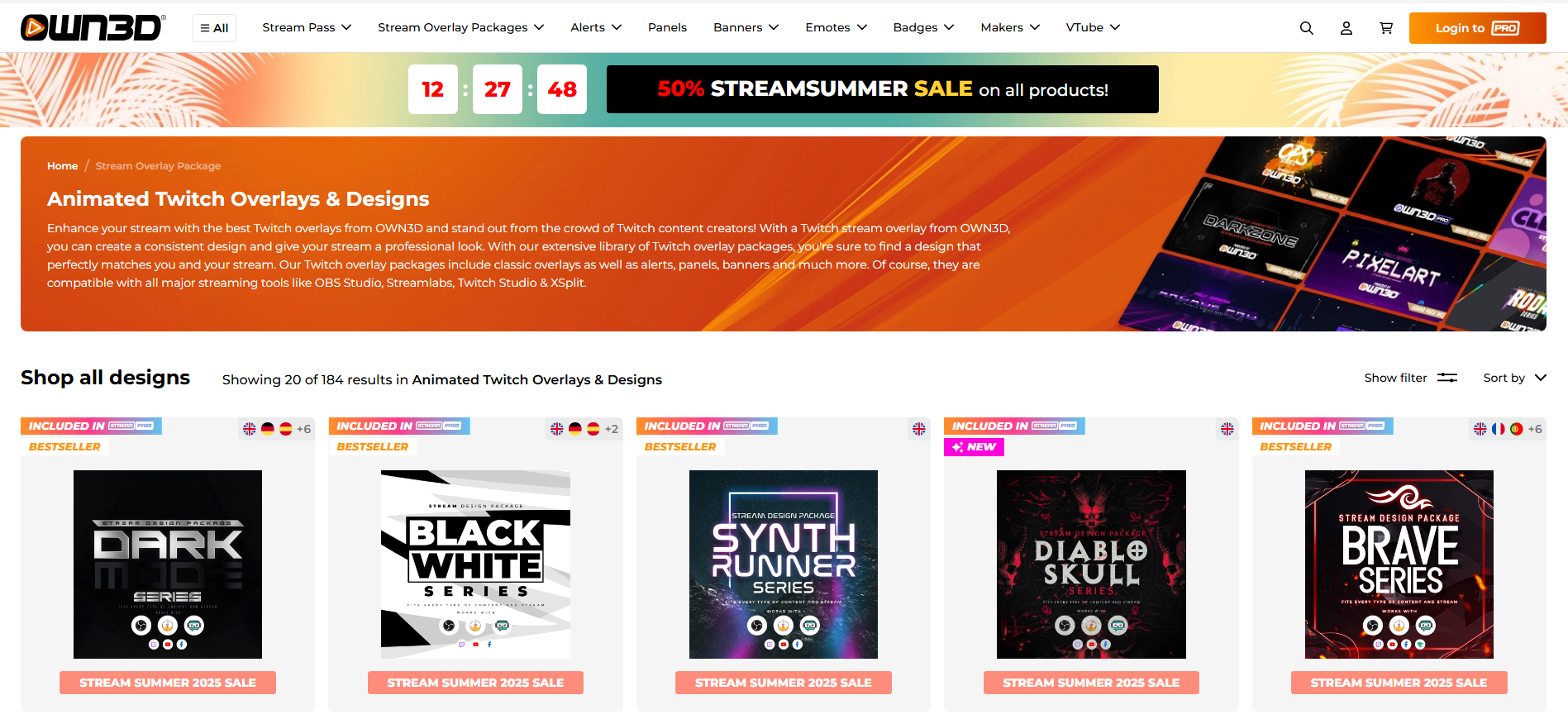 OWN3D best free Twitch overlays