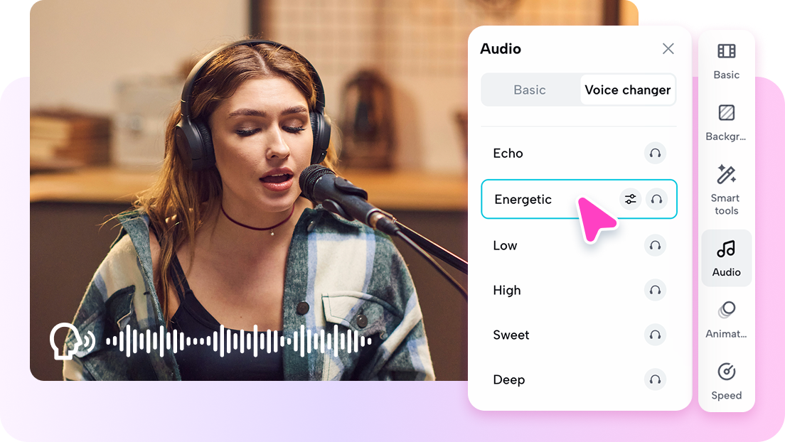 몇 초 만에 목소리를 변경하세요.