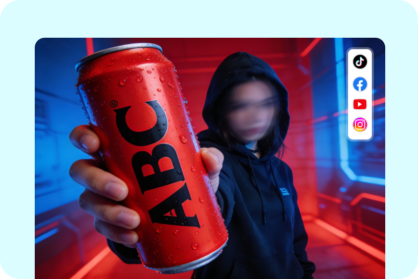 Blur face picture for product-focused shots via Dreamina
