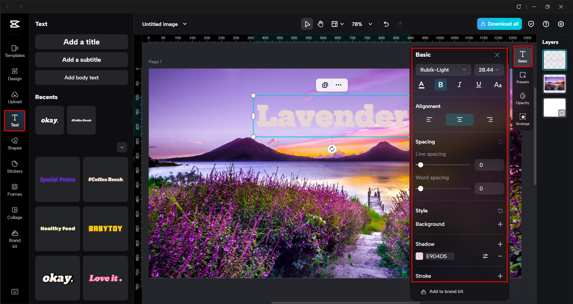 Adding text to an image with the CapCut desktop video editor