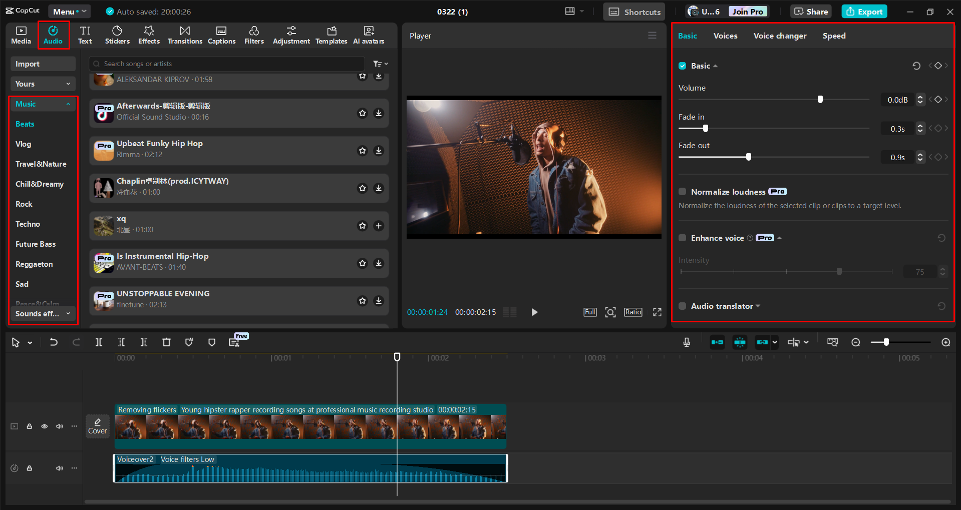 Adding and customizing music in videos with the CapCut desktop video editor