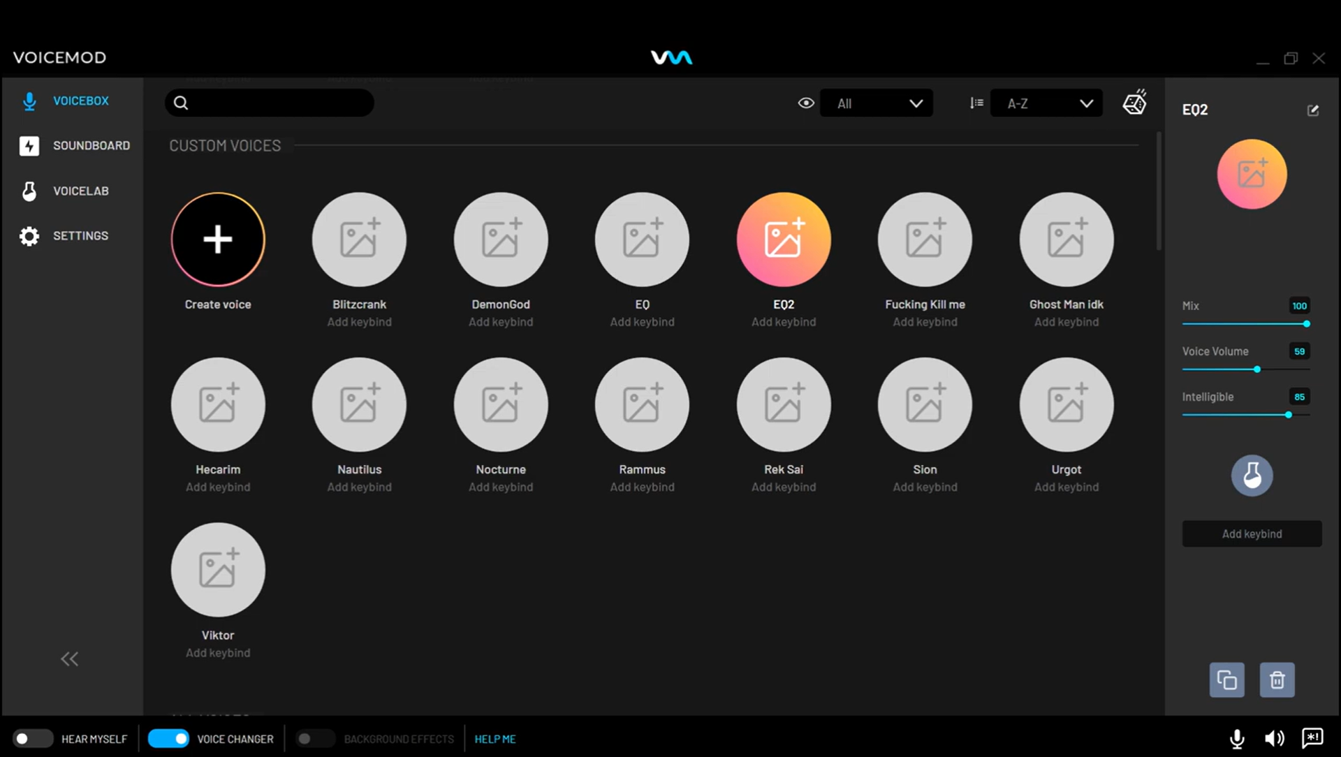 Voicemod'u yükleyin ve Voicelab'ı etkinleştirin.