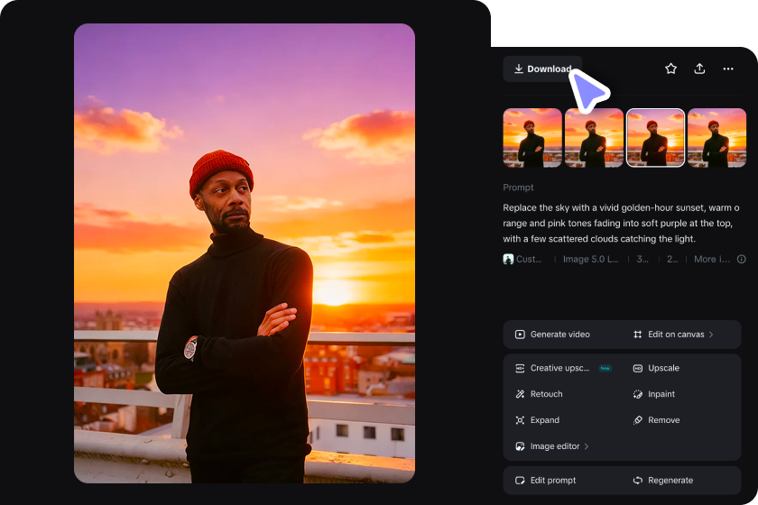 Refine and download your edited photo