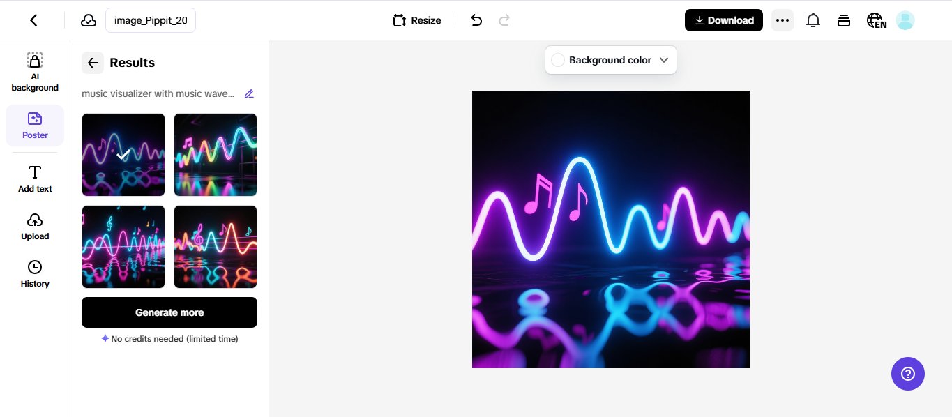 Generate music visualization posters