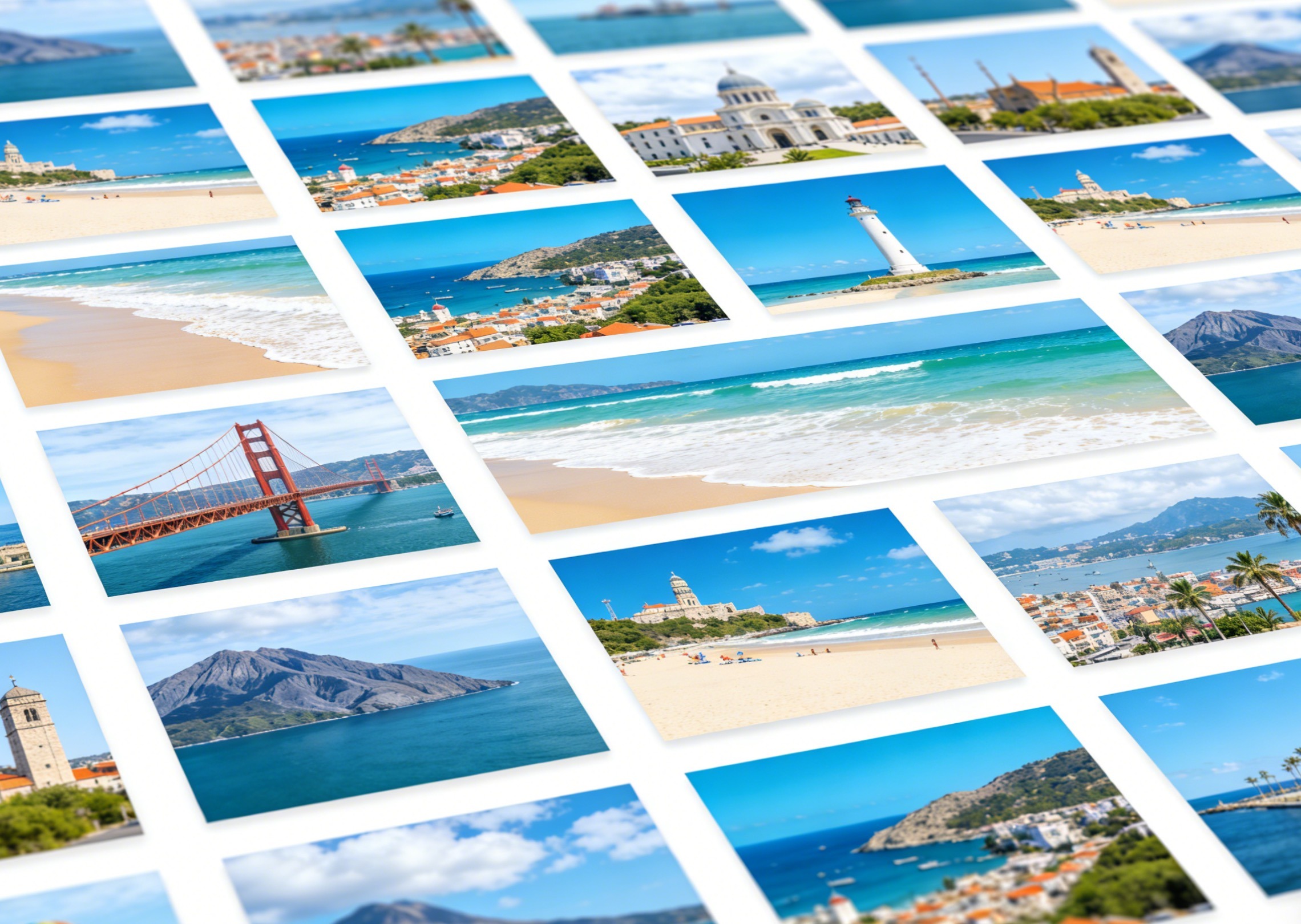 Combine these travel photos into a clean and organized photo grid