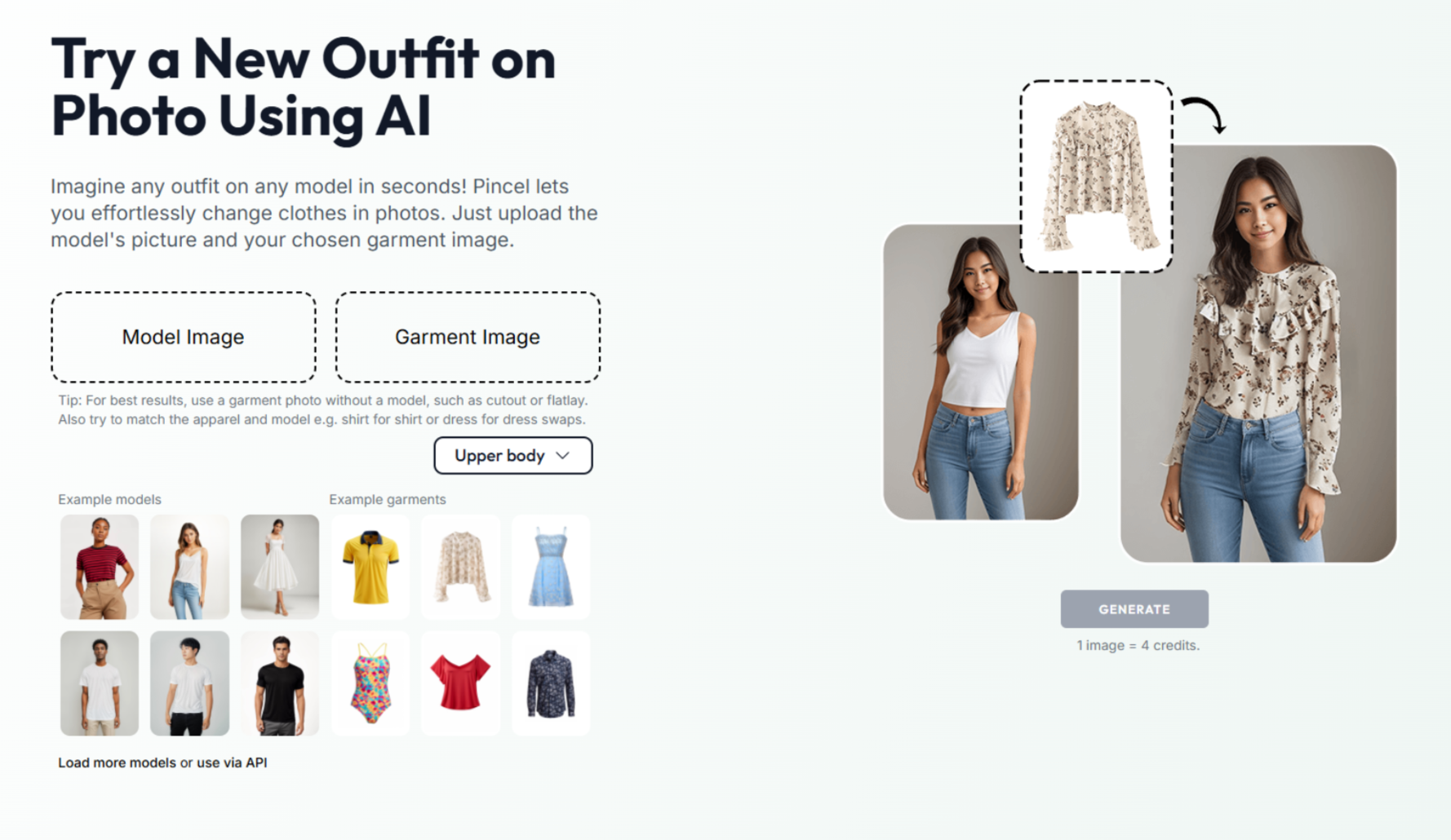 Rozhraní Pincel - uživatelsky přívětivý editor fotografií oblečení