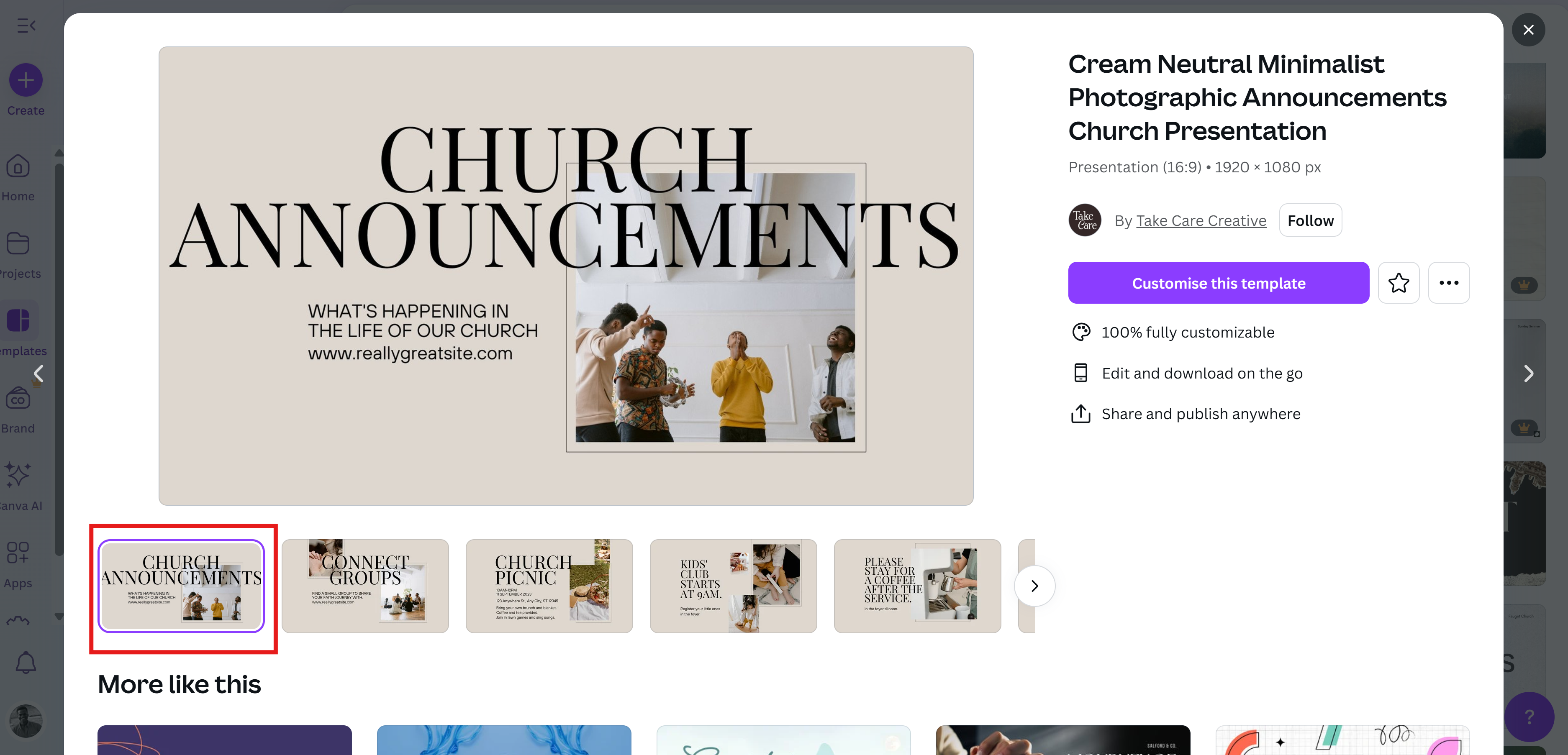 Canva: Church poster design
