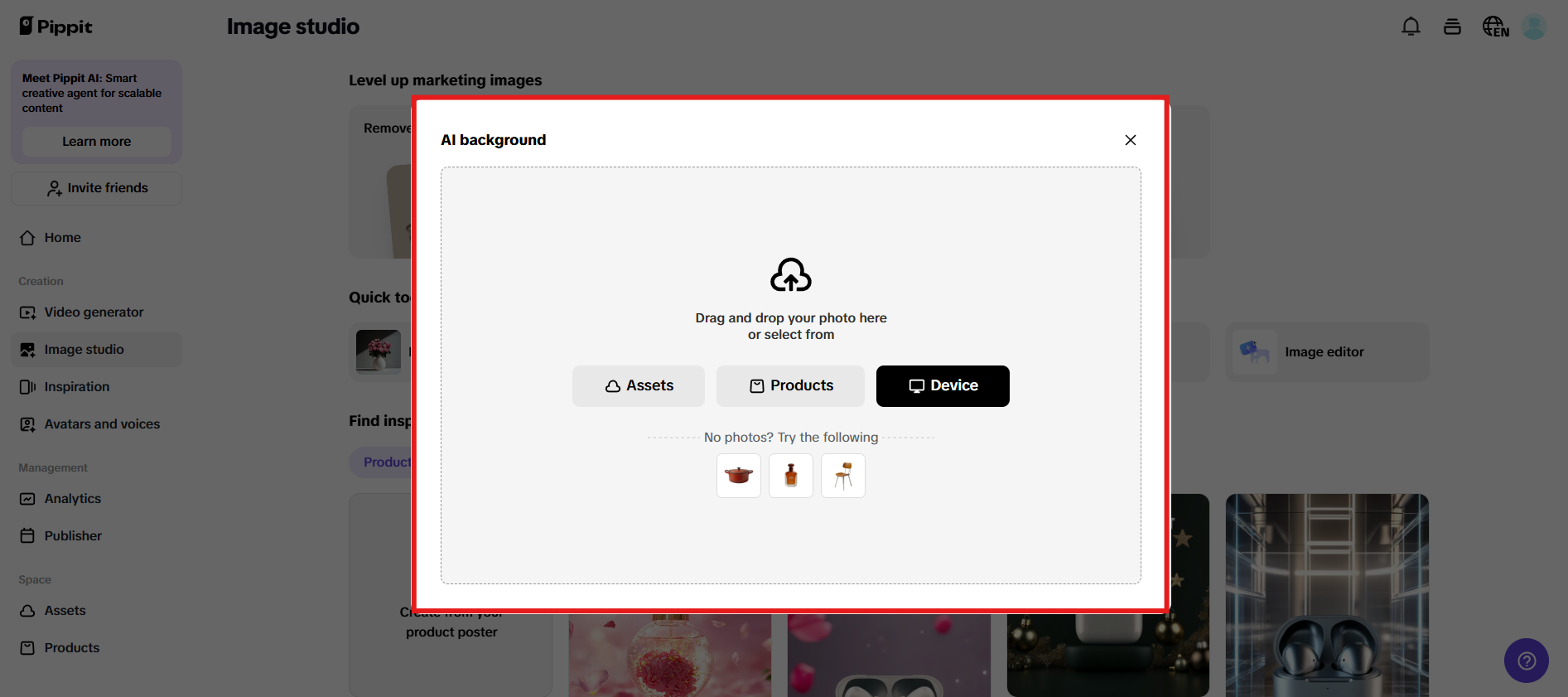 Upload images