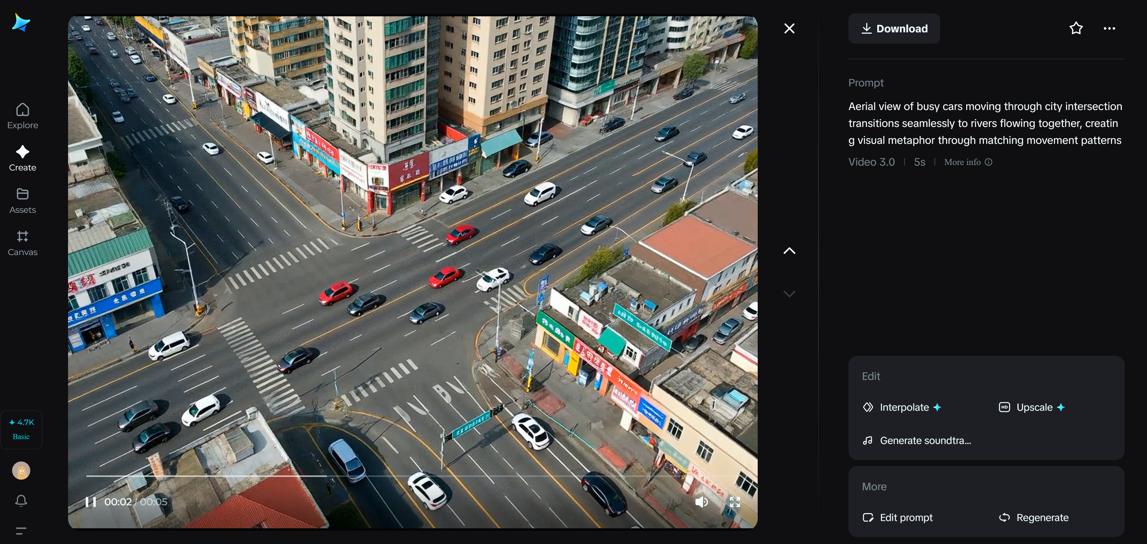 Graphic match cut with Dreamina