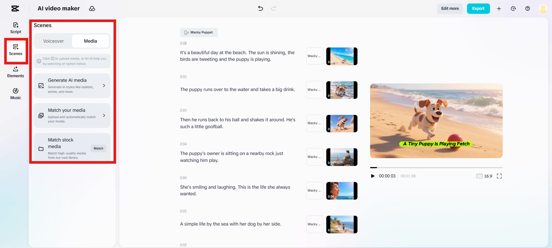 Generate relevant AI media