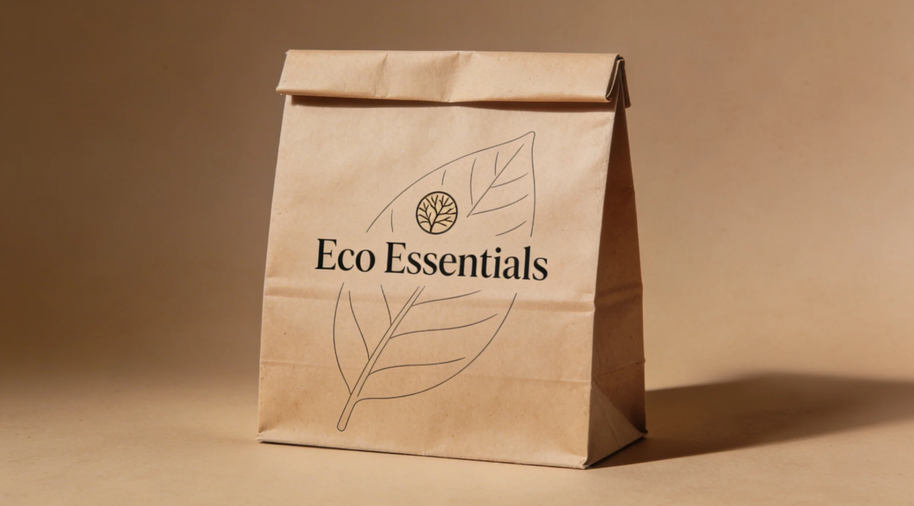 Obraz makiety torby papierowej Kraft