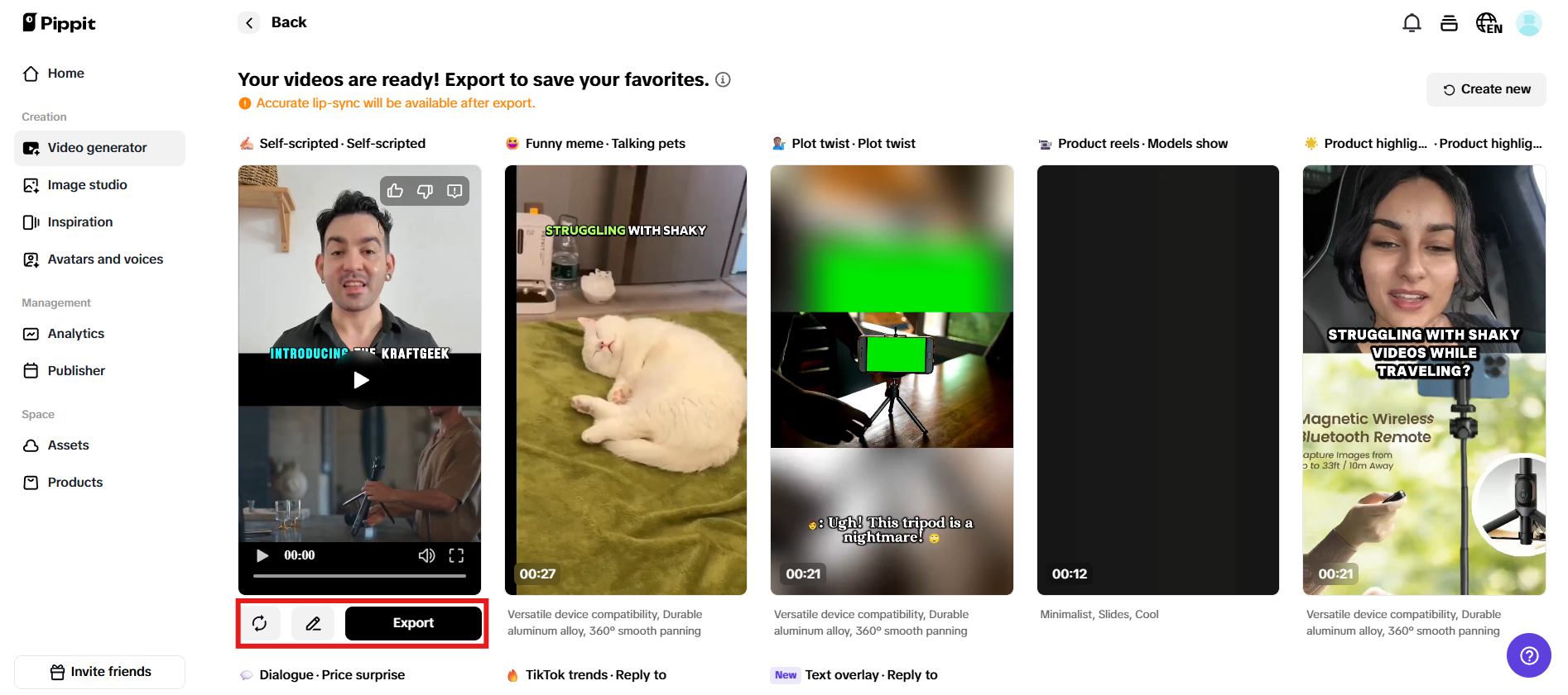 Preview-generated videos