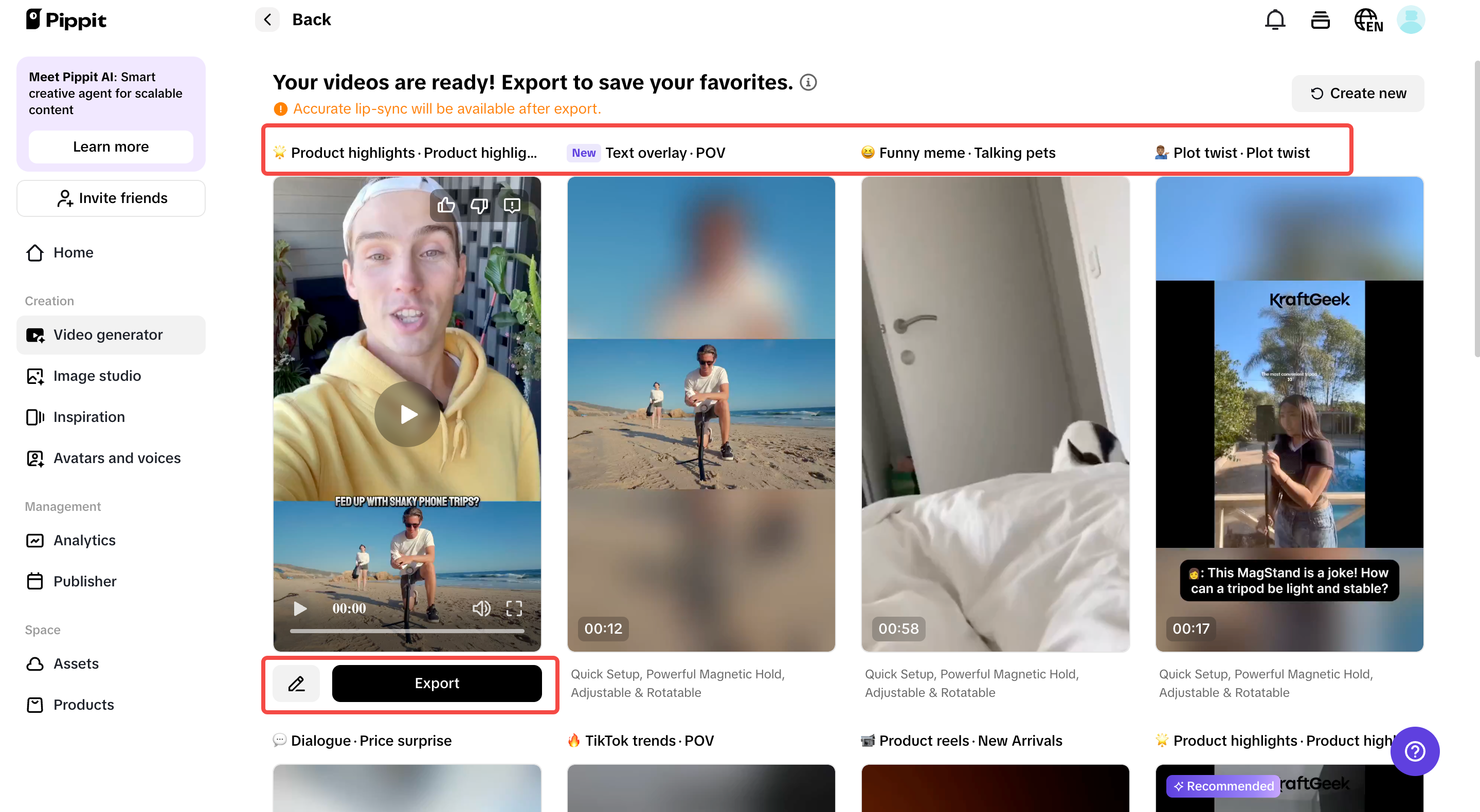 Xem trước video đã tạo và nhấp vào Chỉnh sửa nhanh