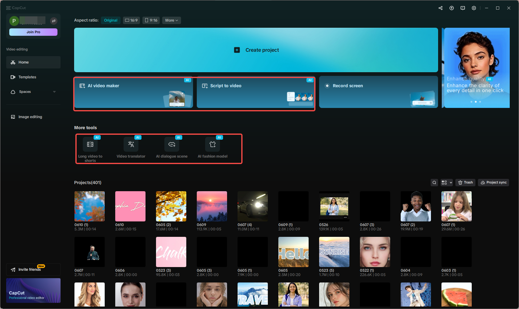 CapCut's AI features