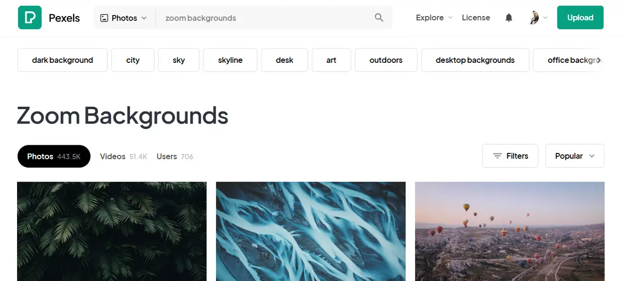 Pexels Zoom video background