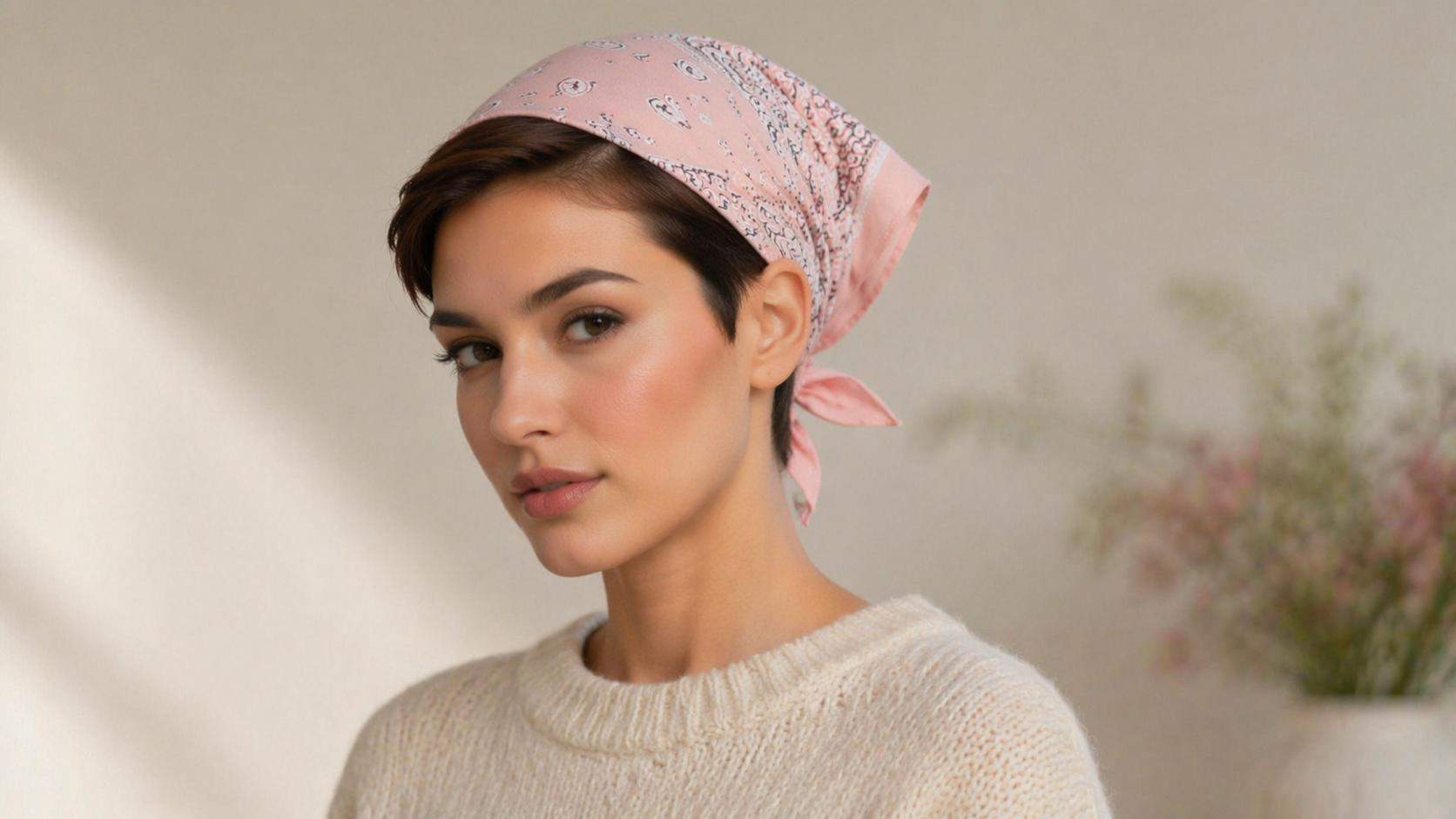 Dreamina virtual bandana try on prompt example 6: Soft pastel bandana