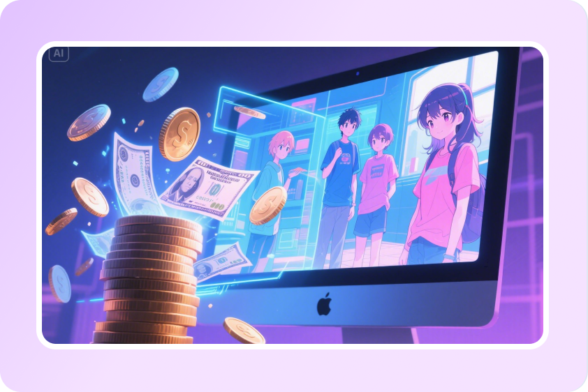 Use CapCut's AI anime generator for a cost-effective solution