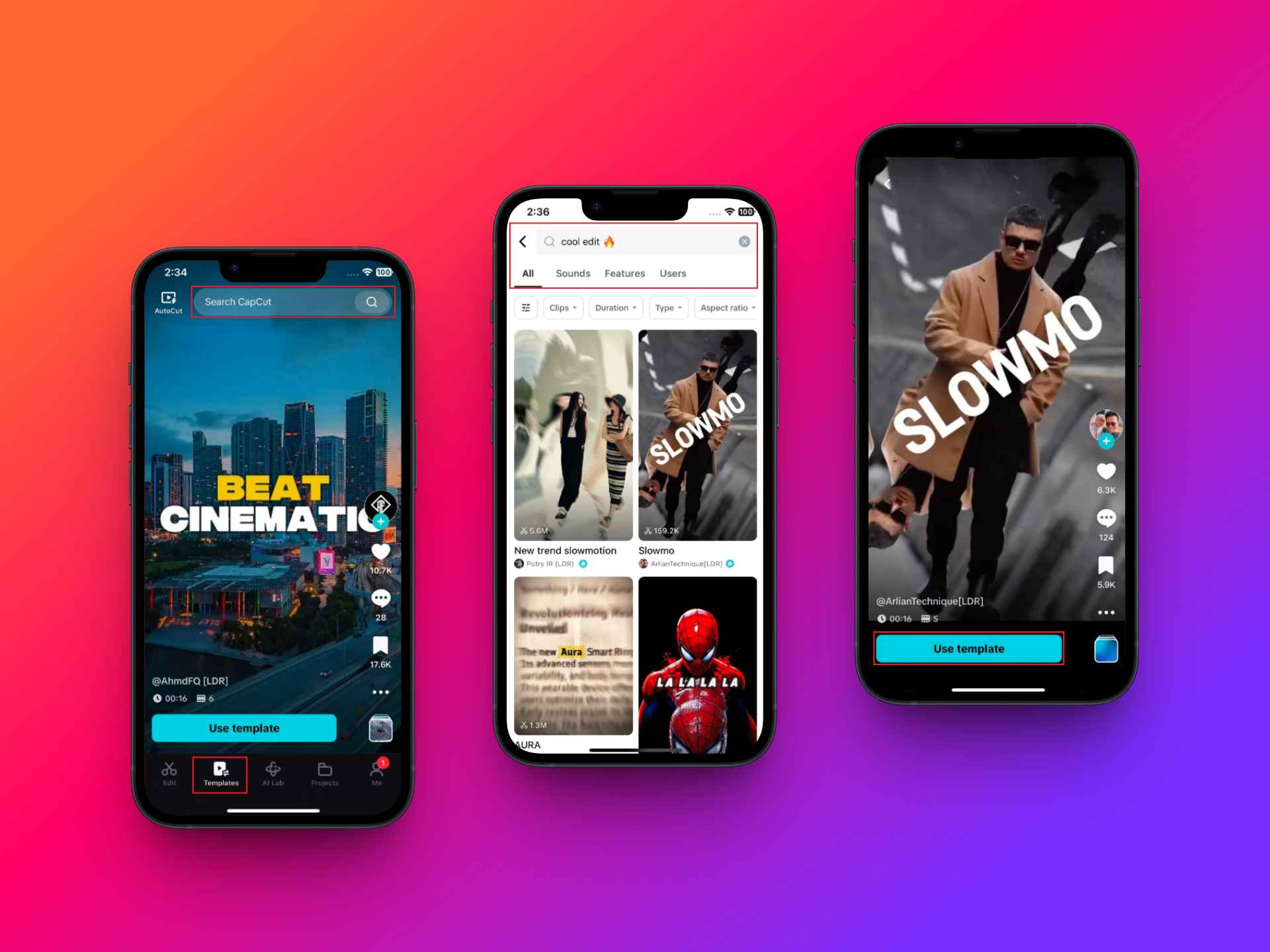 Search and select your preferred template