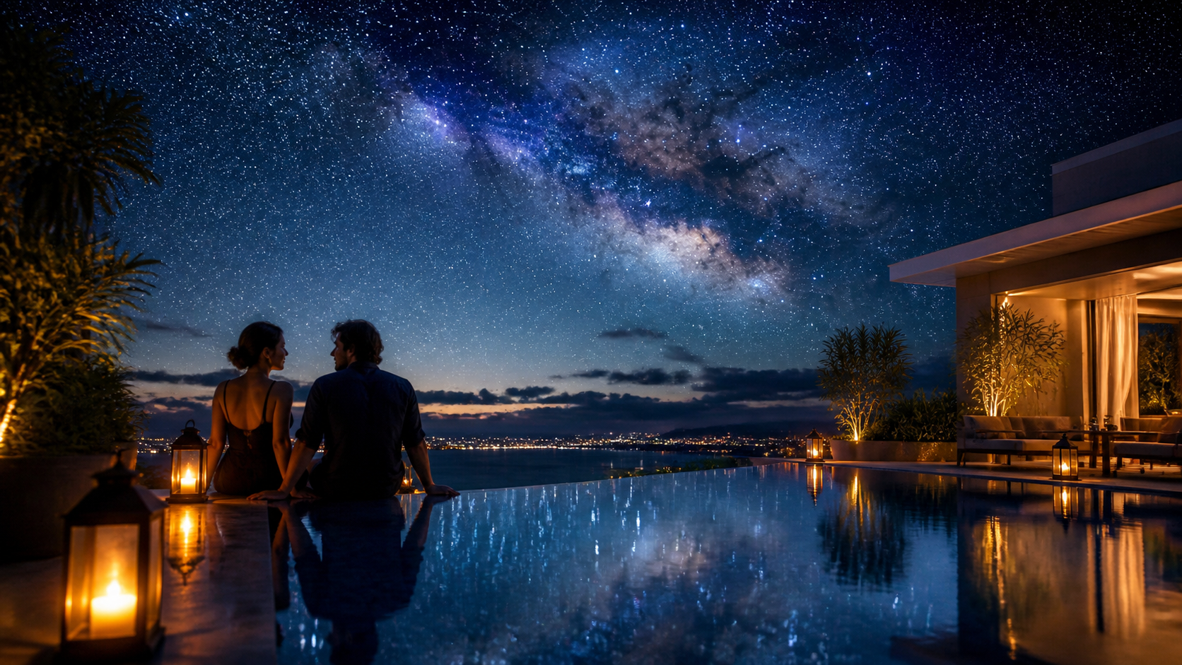 Dreamy Couple Night Scene prompt example