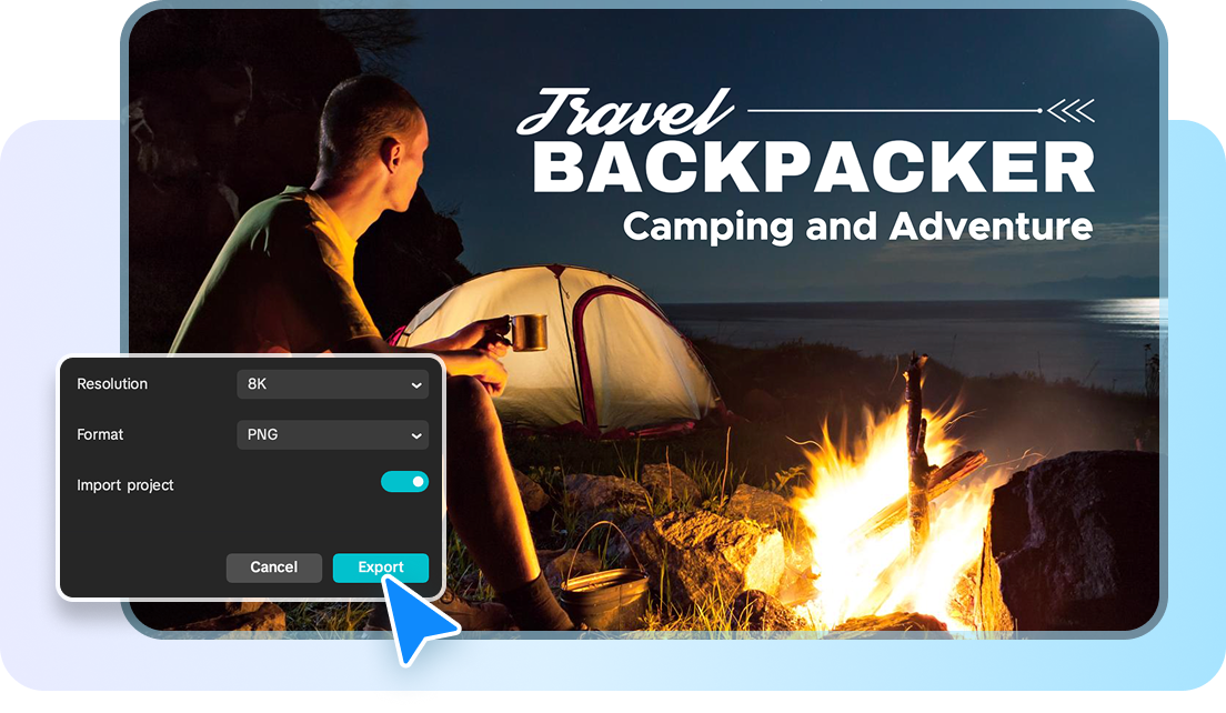 Mataas na kalidad na pag-export hanggang 8K gamit ang photo editor ng CapCut