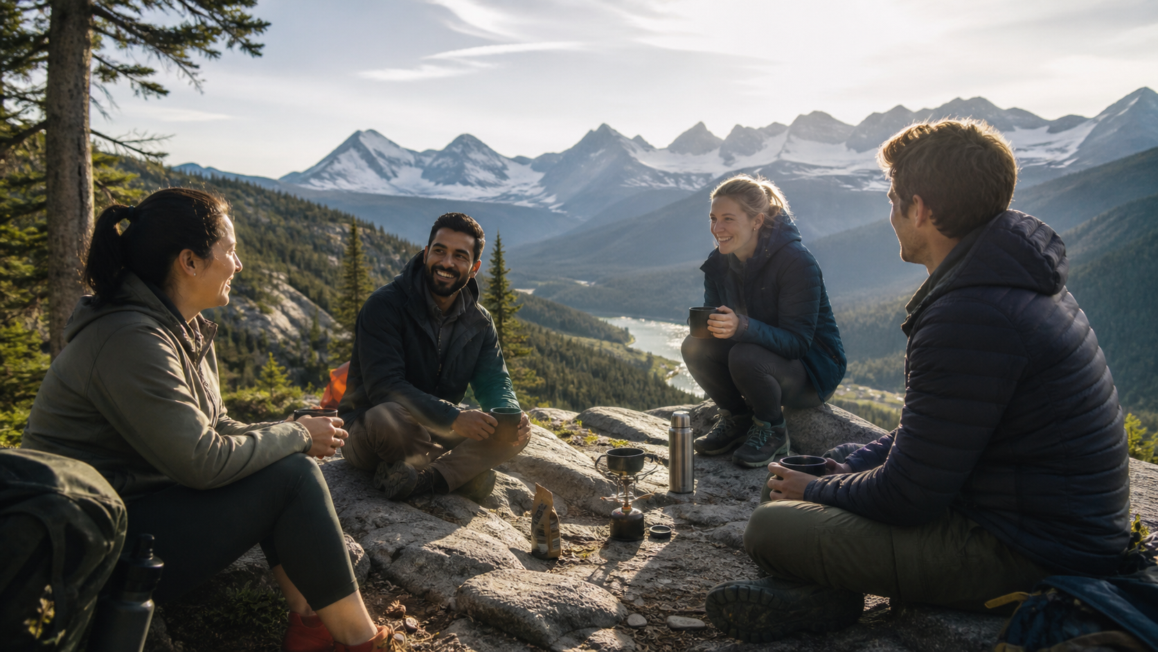 Hike With Company Video prompt 3 original 16:9 visual