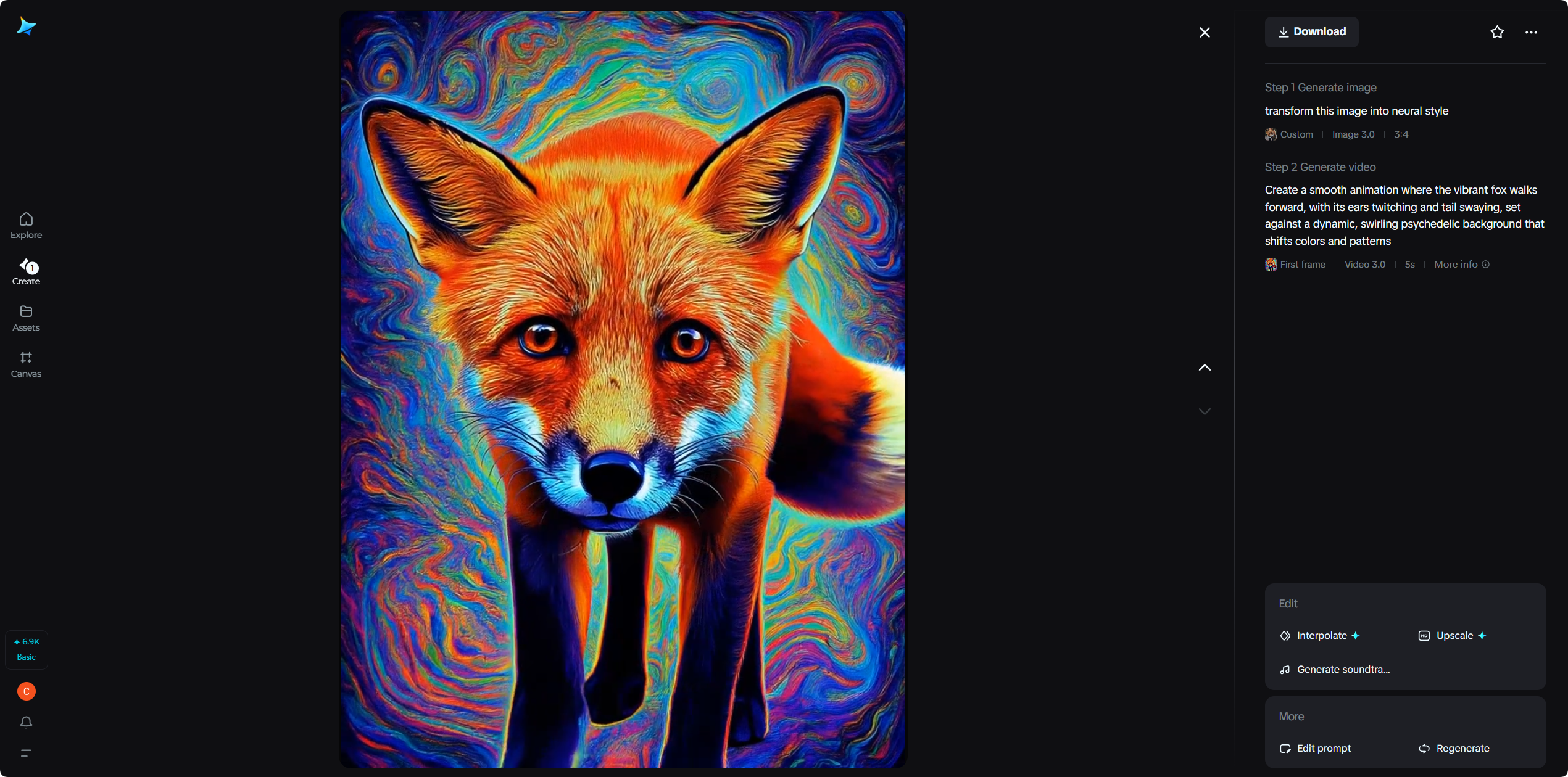 サイケデリックポップアート風の動画