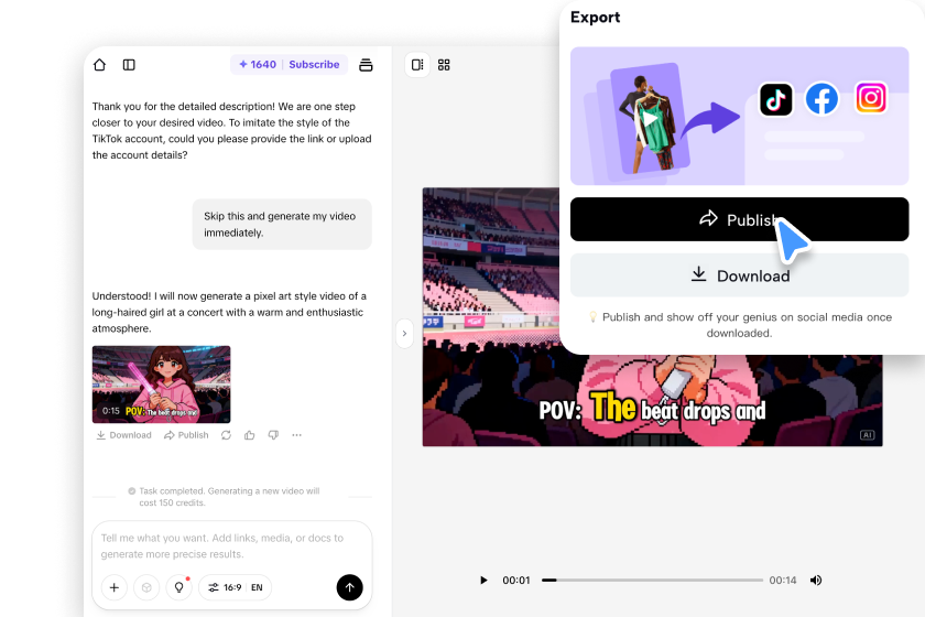 Export your short video