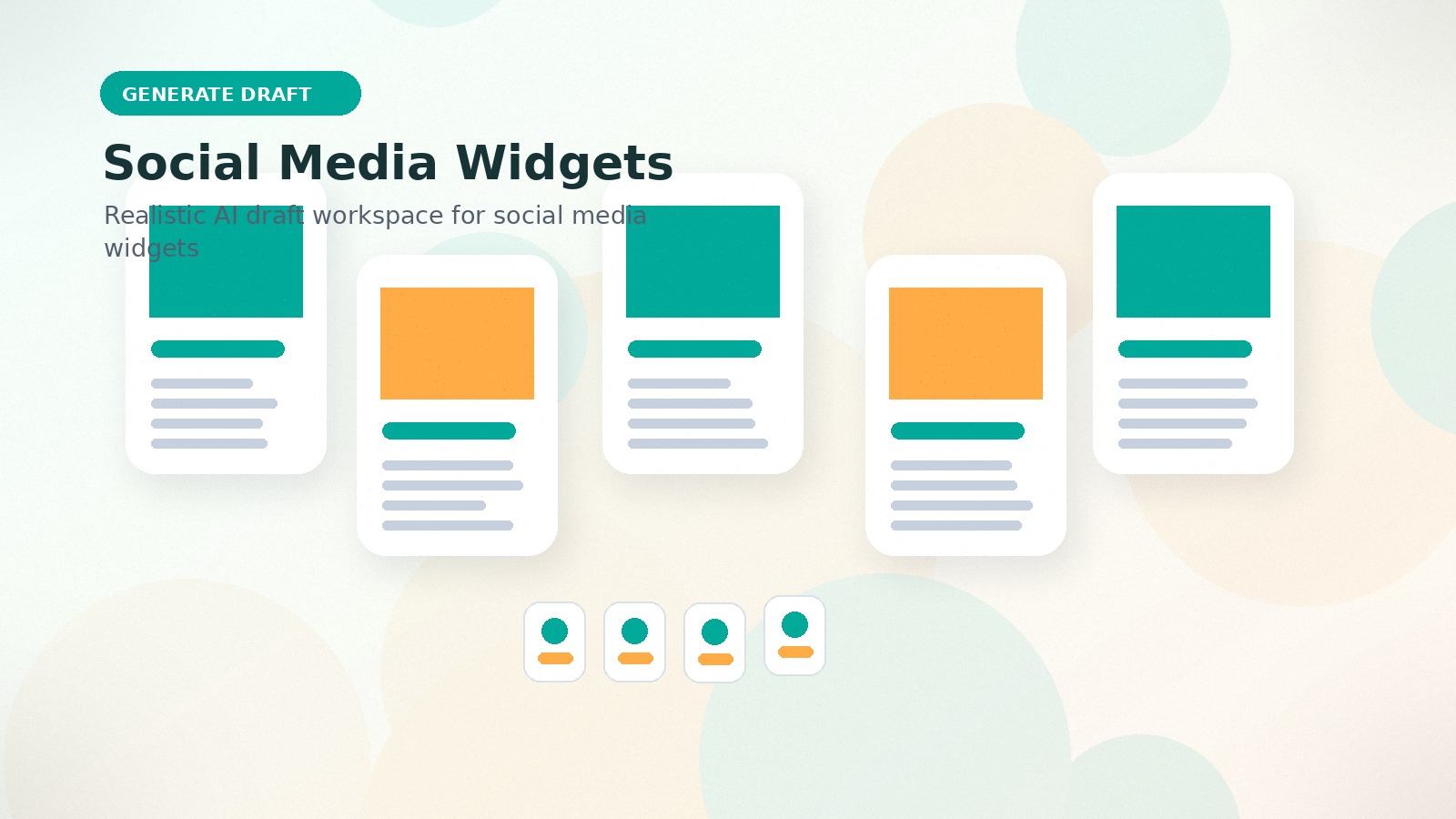 Social Media Widgets realistic generate draft visual for social media widgets