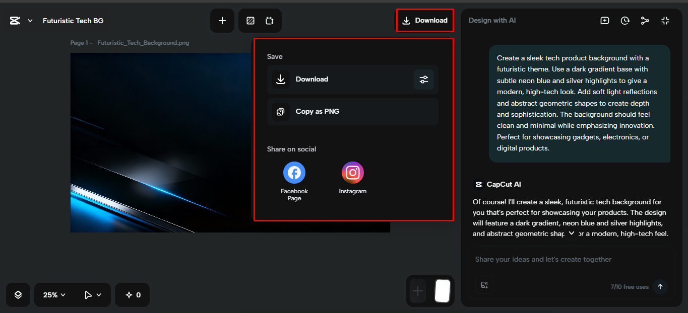 Exporting the media from the CapCut desktop video editor