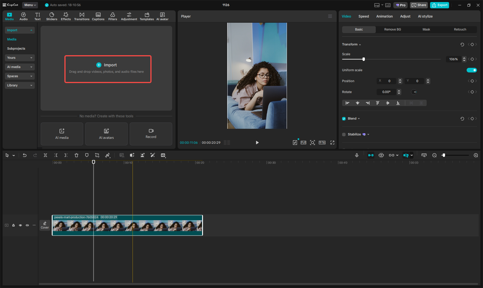 Import your video