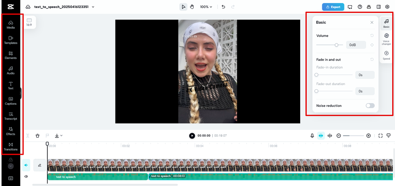 Редактор видео CapCut Web