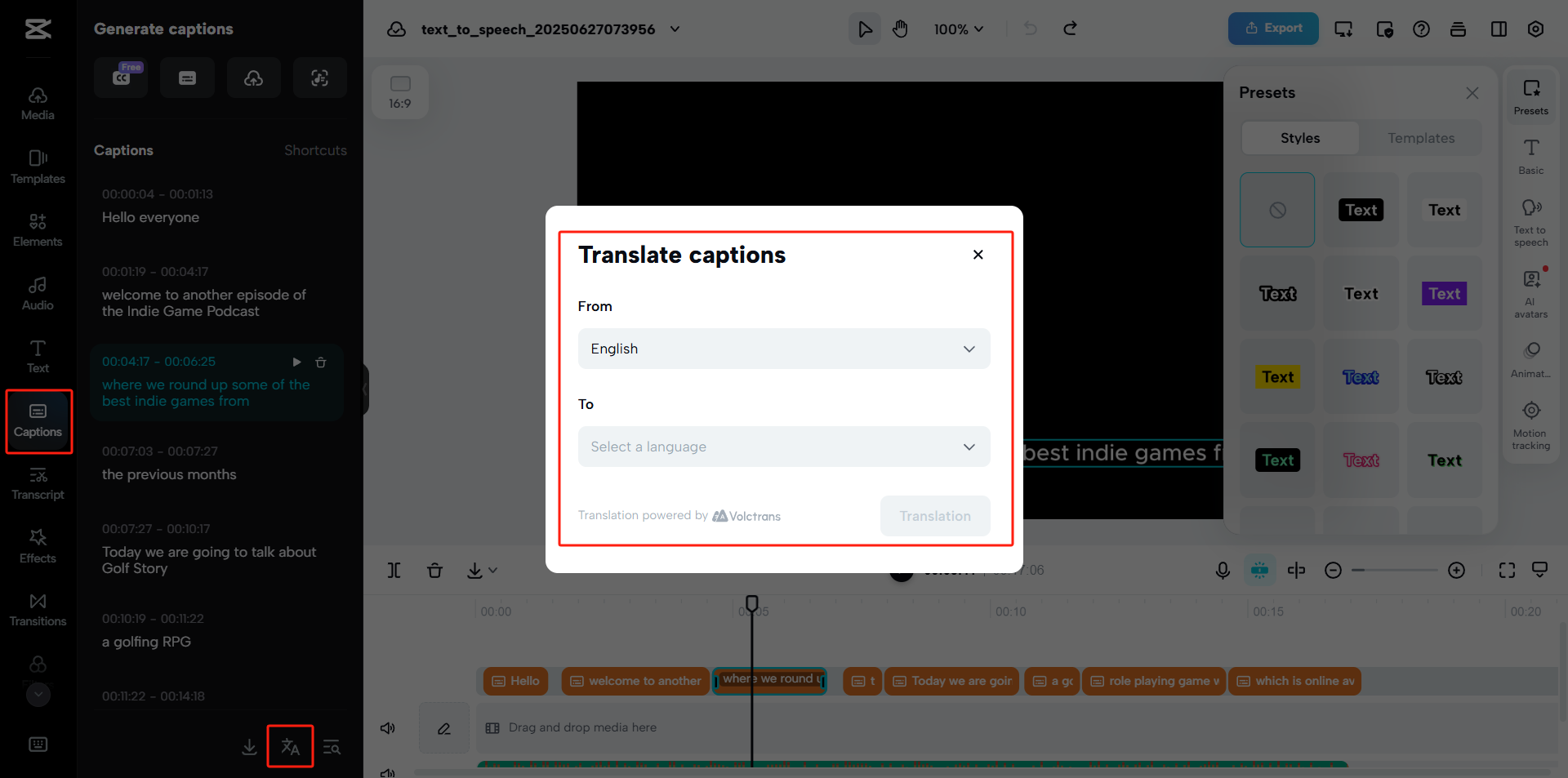 The edit mroe interface