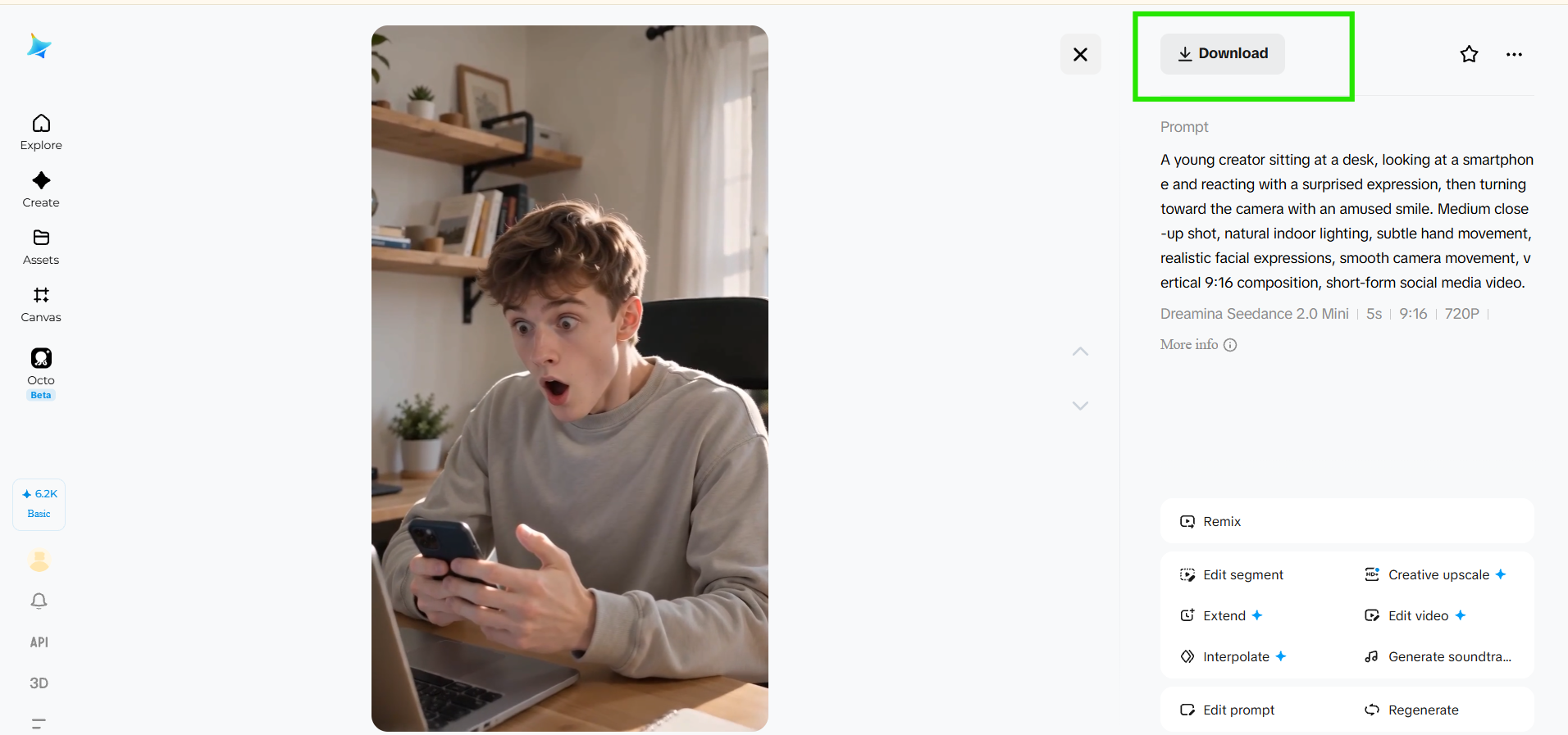 Exportieren eines fertigen Videoclips für TikTok