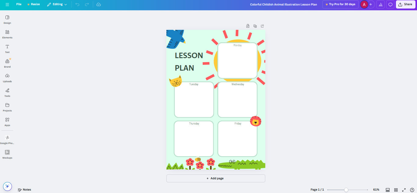building a lesson plan