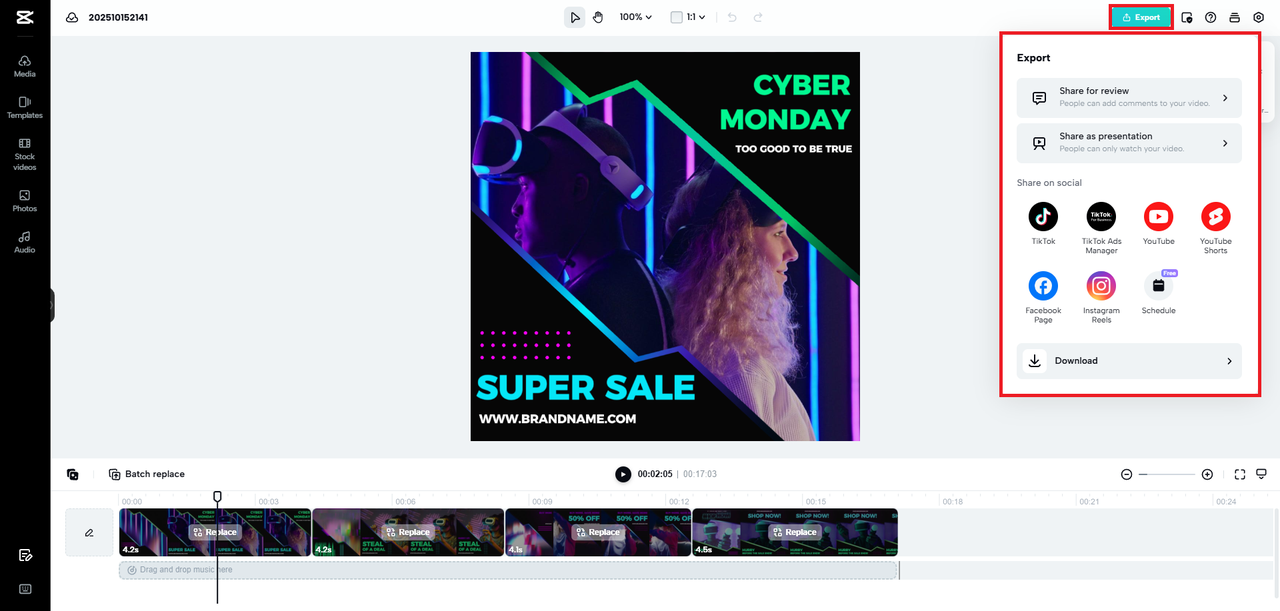 Eksport templat yang telah disesuaikan