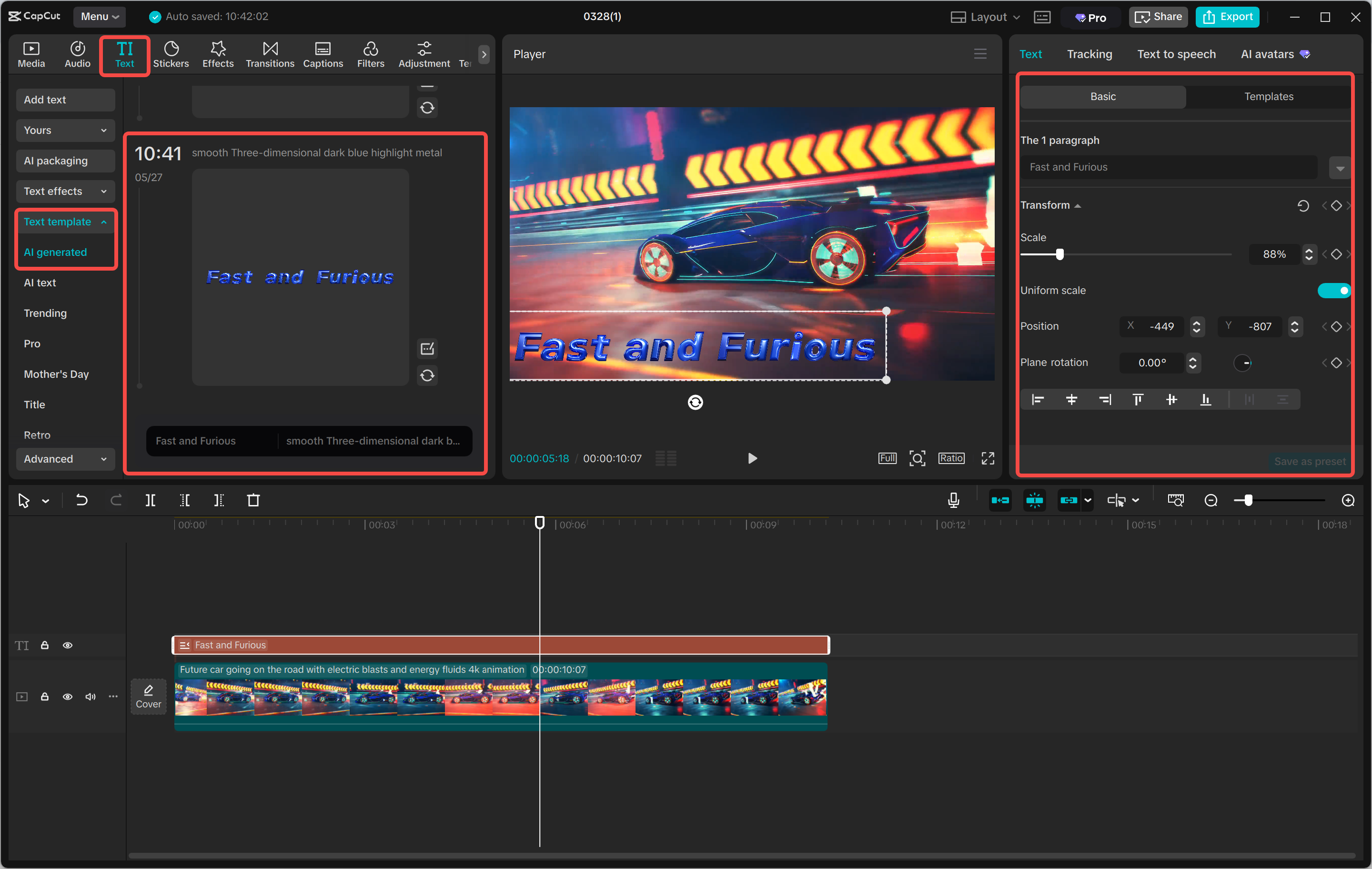 Create an AI gradient text effect