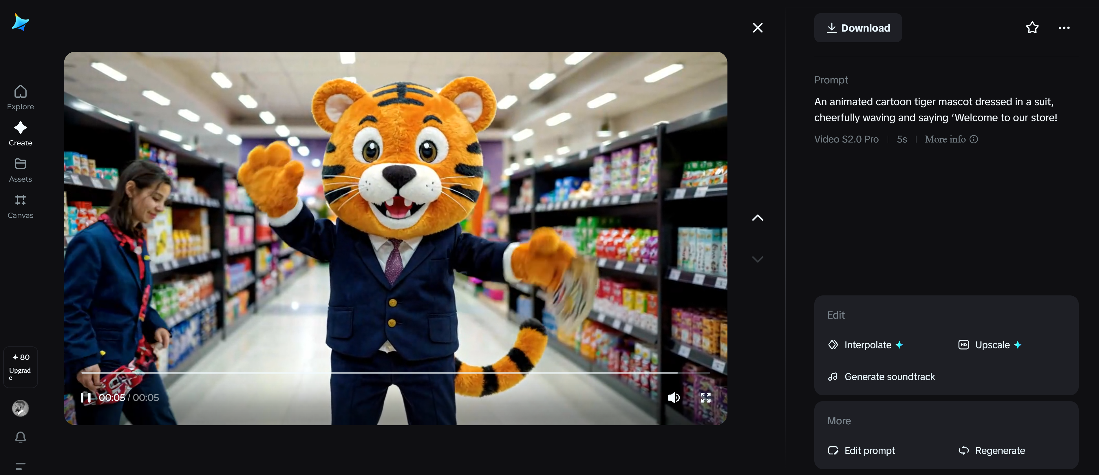 Talking mascot